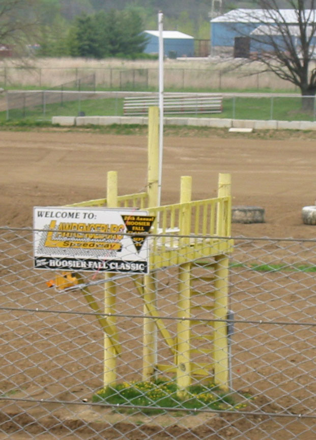 Announcer Podium in the center of the track